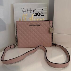 Steve Madden Blush Quilted Crossbody Bag